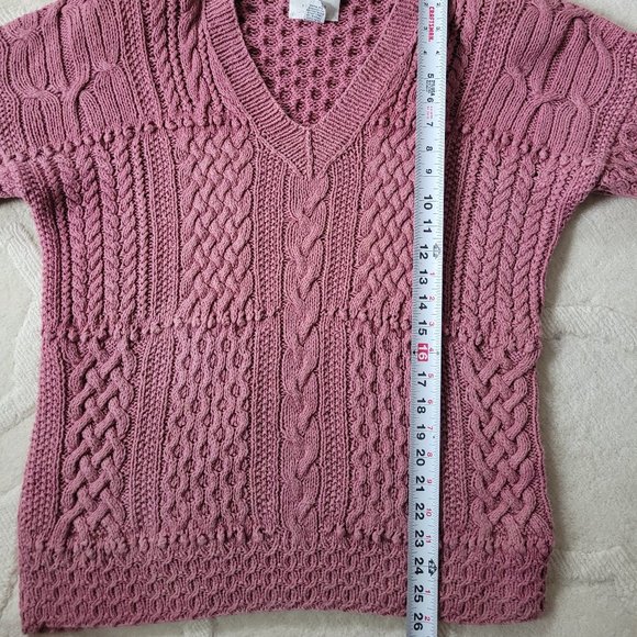 80s Vintage Express Handknit Mauve Rose Sweater - Picture 12 of 14